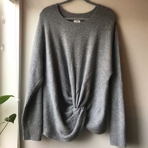 Aerie Grey Knotted Sweater